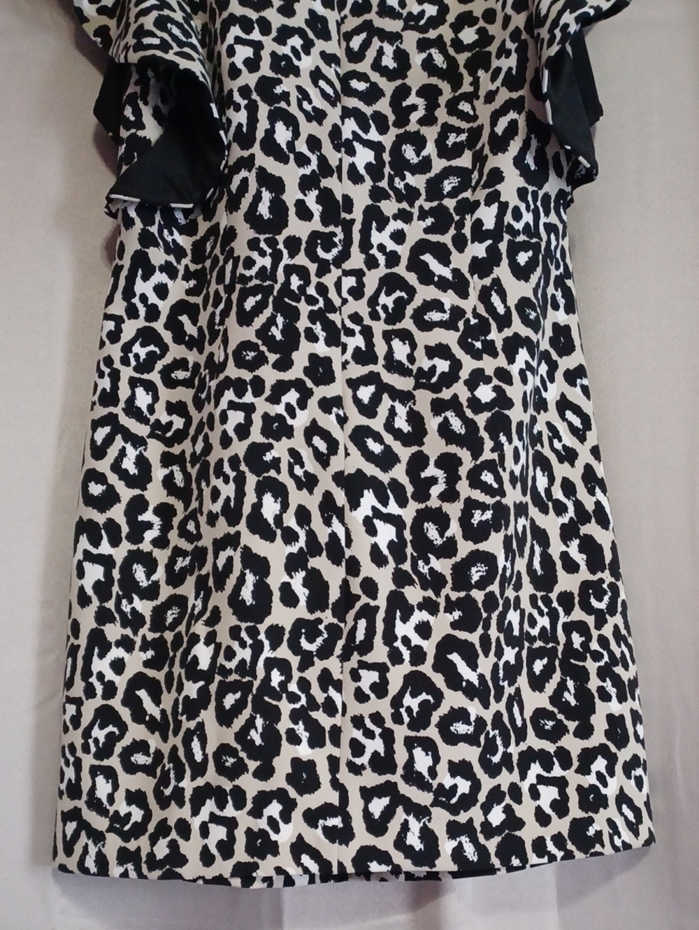 Laundry By Shelli Segal Leopard Print Ruffle Sleeve Mini Shift Dress Size 4 - Picture 11 of 14